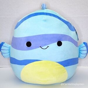 LELAND 🐟 14" Blue Striped & Yellow Fish Original Squishmallow by Kelly Toy NWT